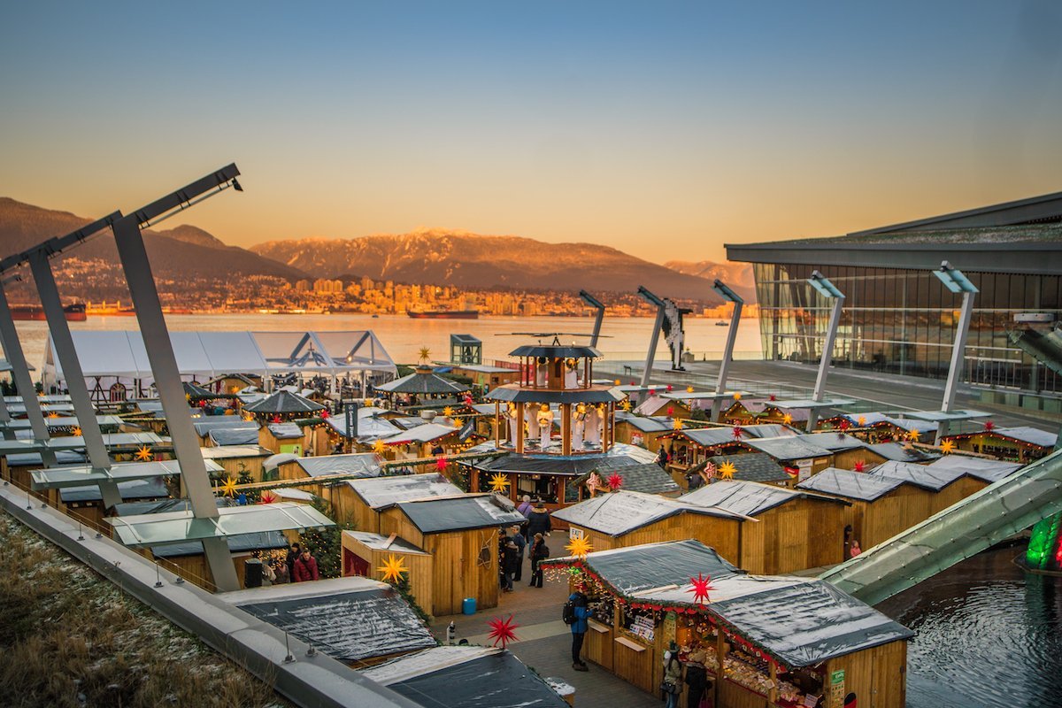 Vancouver Christmas Market Skyline